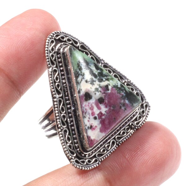 Ruby Zoisite Gemstone Jewelry 925 Sterling Silver Ring Vintage Style Ring, Handmade Gift for Him, gift for her CC 1837