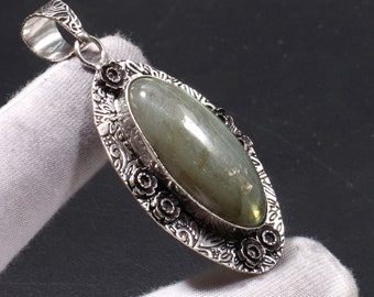 Labradorite  Gemstone Jewelry 925 Sterling Silver Pendant Labradorite  Necklace Handmade Gift for mother, gift for her TT 859