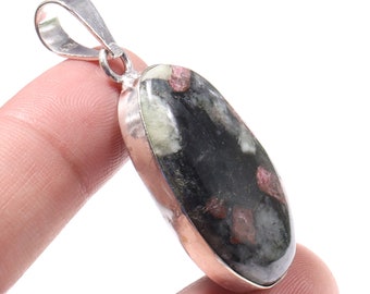 Ruby zoisite Gemstone Jewelry 925 Sterling Silver Pendant Ruby zoisite Pendant Jewelry Handmade Gift for mother, gift for her CAN 4645