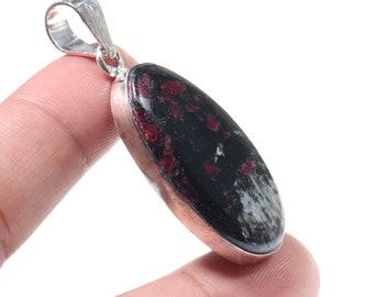 Ruby zoisite Gemstone Jewelry 925 Sterling Silver Pendant Ruby zoisite Pendant Jewelry Handmade Gift for mother, gift for her CAN 4535