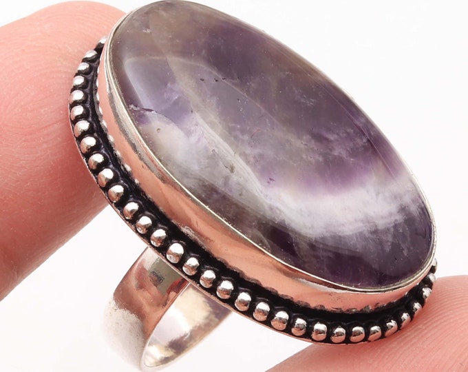 Mother gift  CA 216 Natural Amethyst     Antique Style Setting Handmade  Jewelry Ring Size 8 US Jewelry Best Gift Sister Gift