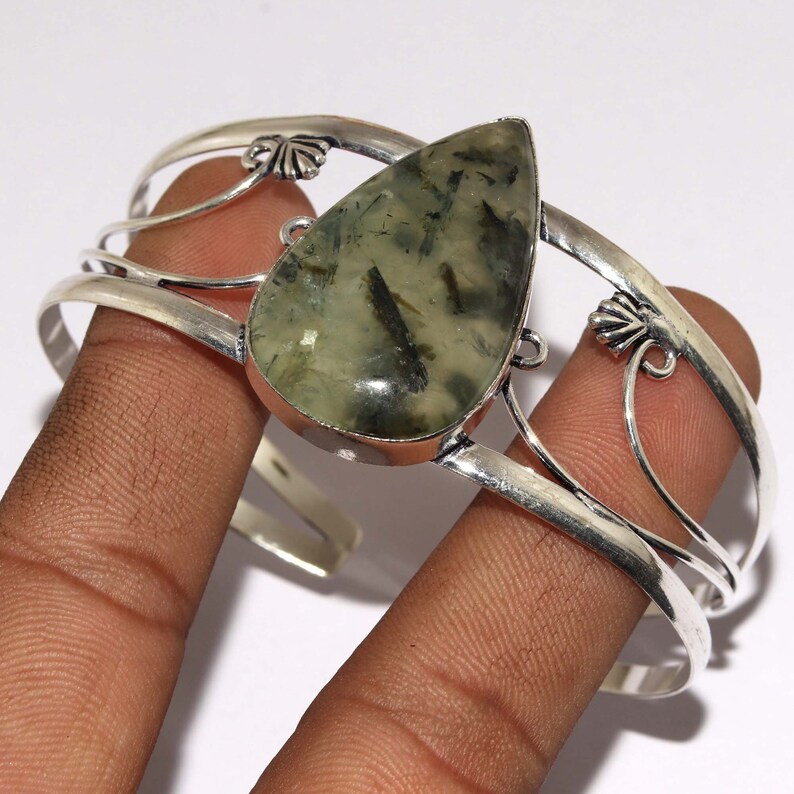 Natural Prehnite Adjustable Handmade 925 Silver Plated Adjustabl Natural Prehnite Adjustable Handmade 925 Silver Plated Adjustabl