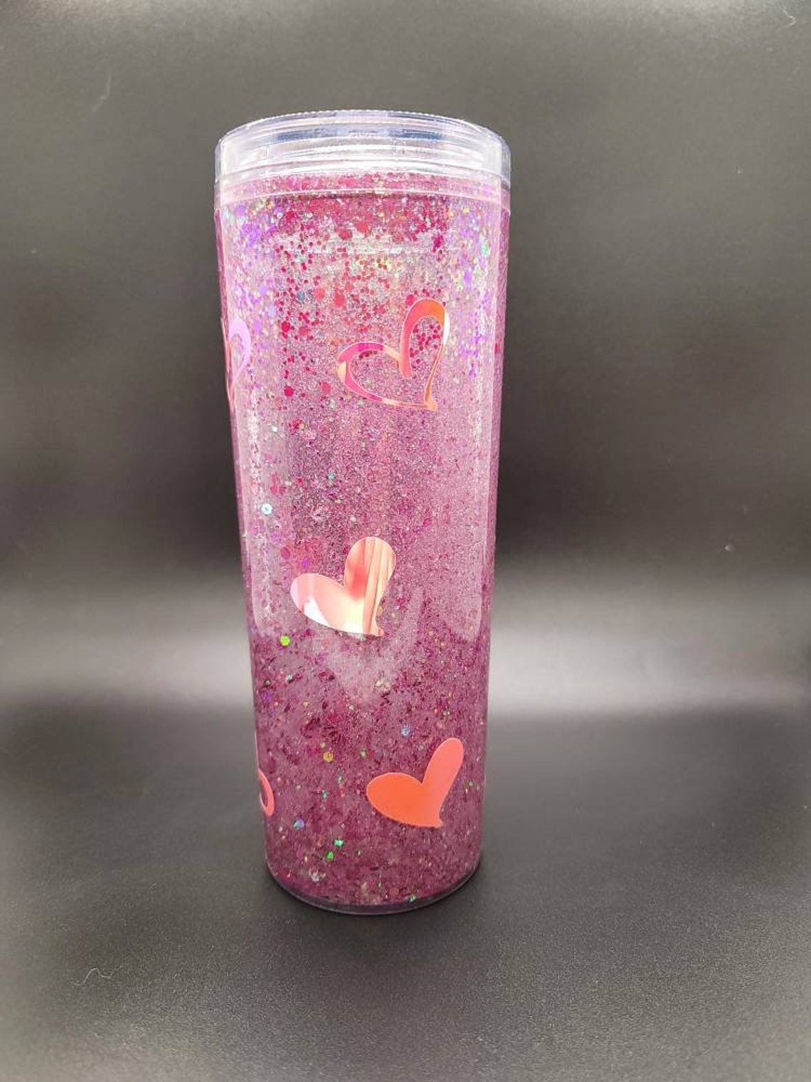 Custom Snowglobe Tumbler. Floating Glitter Tumbler. Etsy