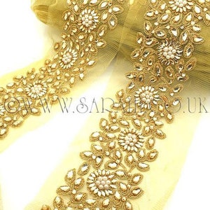GOLD RHINESTONE PEARL trim