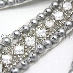 SILVER CRYSTAL beaded trim image 2