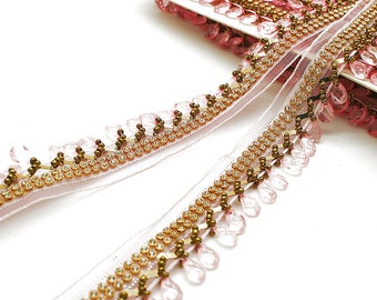 PINK GOLD FRINGE trim