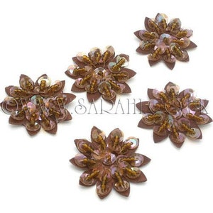 FLORES DE lantejoulas MARRONS