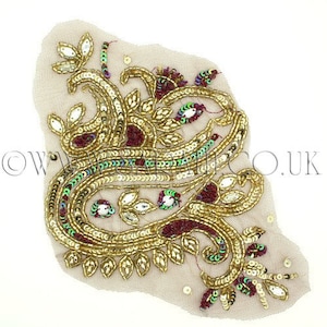 GOLD MAROON STRASS Applikation