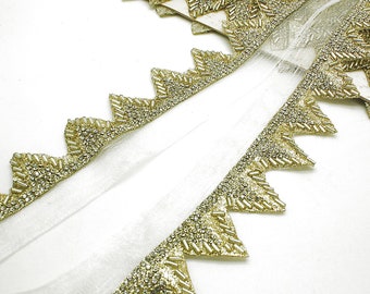 GOLD SILVER beaded trim