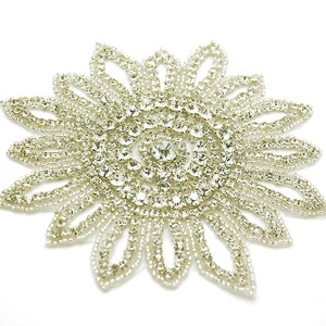 SILBER SCHNEEFLOCKE APPLIQUE, Motiv silberne Strassapplikation