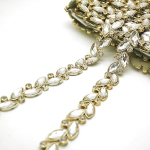 GOLD SILVER RHINESTONE trim with rhinestones