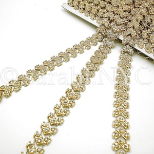 GOLD CRYSTAL trim with stones gold trim
