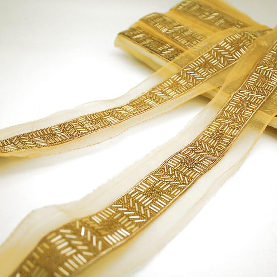 gold beaded trim for dresses BEADED FRINGE GOLD GOWN CD3969