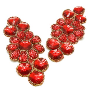 ROT GOLD STRASS Motivpaar, Applikationen