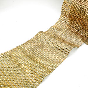 GOLD RHINESTONE EFFECT mesh trim
