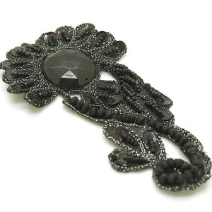 SCHWARZE BLUME STRASS Applikation, Motiv