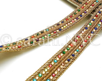 Ribete de BORDE de strass MULTICOLOR