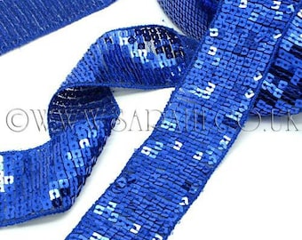 BLUE SEQUIN RIBBON, 1 yard