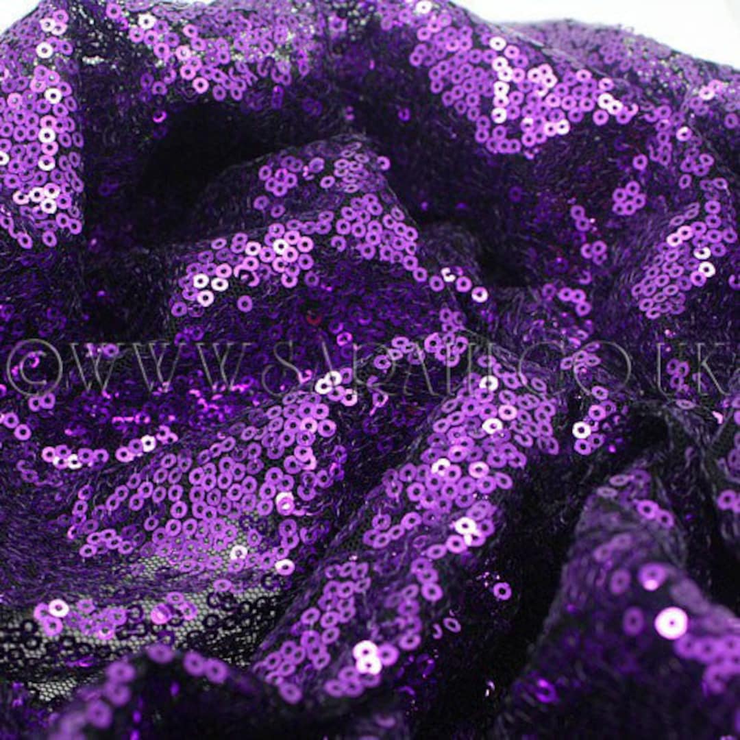PURPLE SEQUIN Fabric Etsy