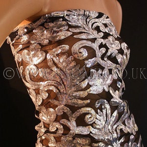 BLACK SILVER SEQUIN fabric