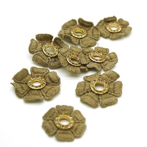 10 BRAUNE BLUMEN Applikation, Motiv-Patch
