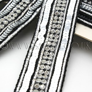 Lantejoulas pretas PRATA CRYSTAL SEQUIN