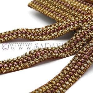 BROWN CRYSTAL Perlenbesatz