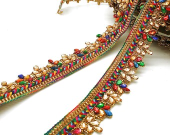 MULTICOLOR rhinestone trim