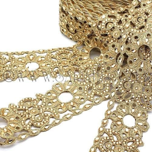 GOLD RHINESTONE FABRIC Trim Etsy