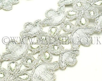 SILVER RHINESTONE  trim