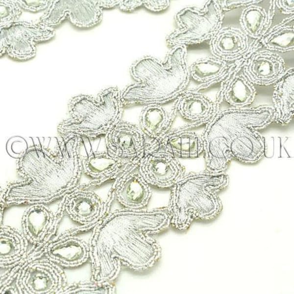 SILVER RHINESTONE  trim