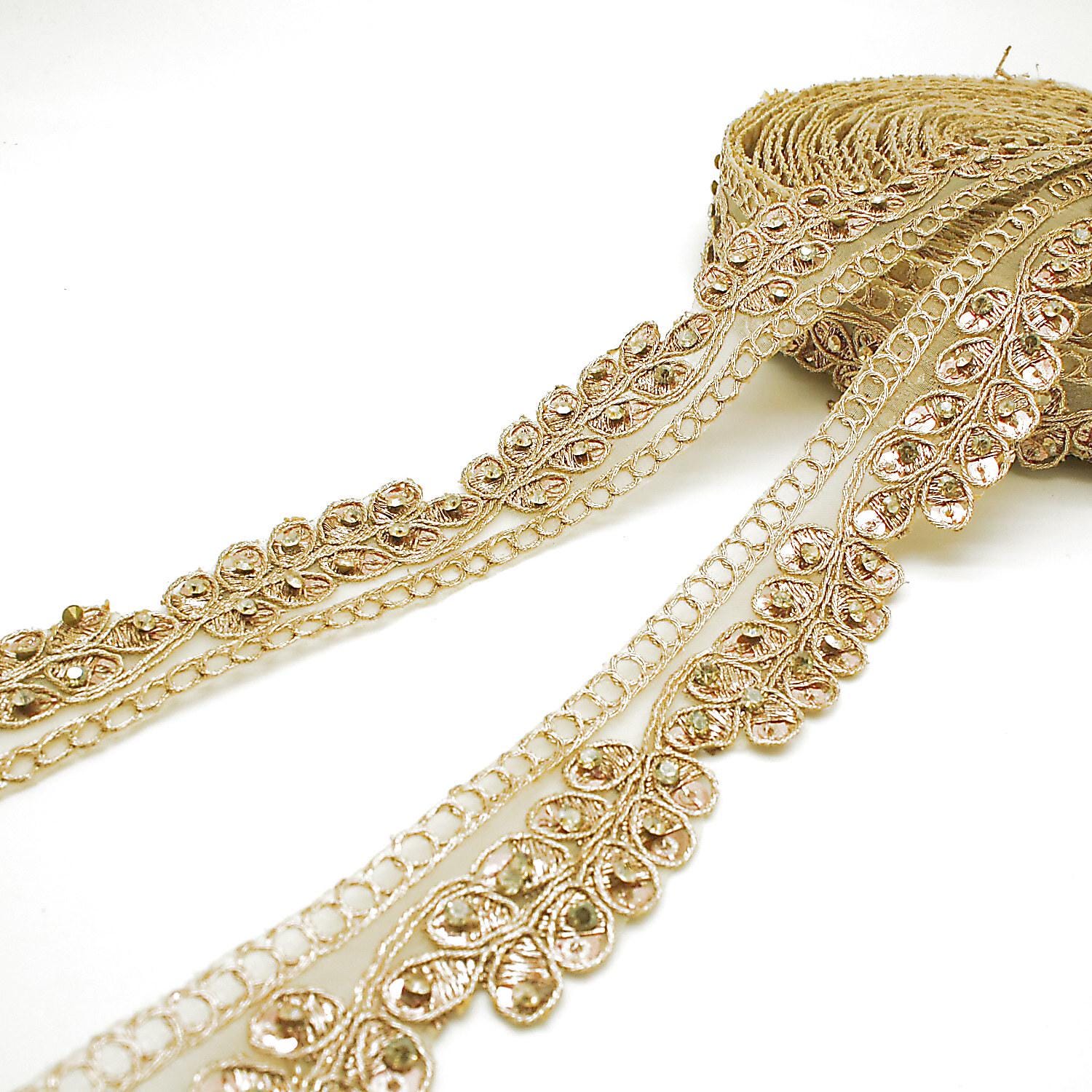 【3組どんぐり組】キラキララインストーン尽し✨ラテンドレス　XL ROSE GOLD Stone Trim Lace Beaded Trim Gold Beaded Trim Gold