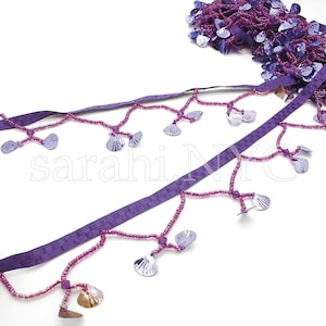 PURPLE BEADED FRINGE trim