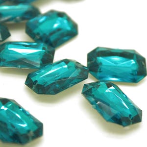 TEAL 25mm RECTANGLE Jewels Gems Rhinestones - Etsy