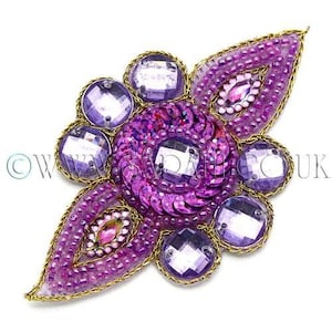 LILA LILA STRASS Blumenmotiv, Applikation