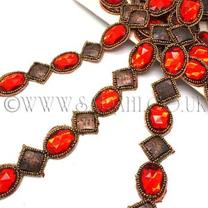 RED BRONZE STRASS trimmen