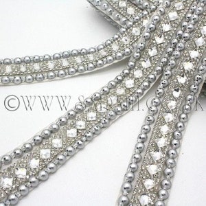 SILVER CRYSTAL beaded trim image 1