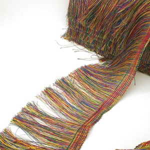 Bordure multicolore arc-en-ciel à franges