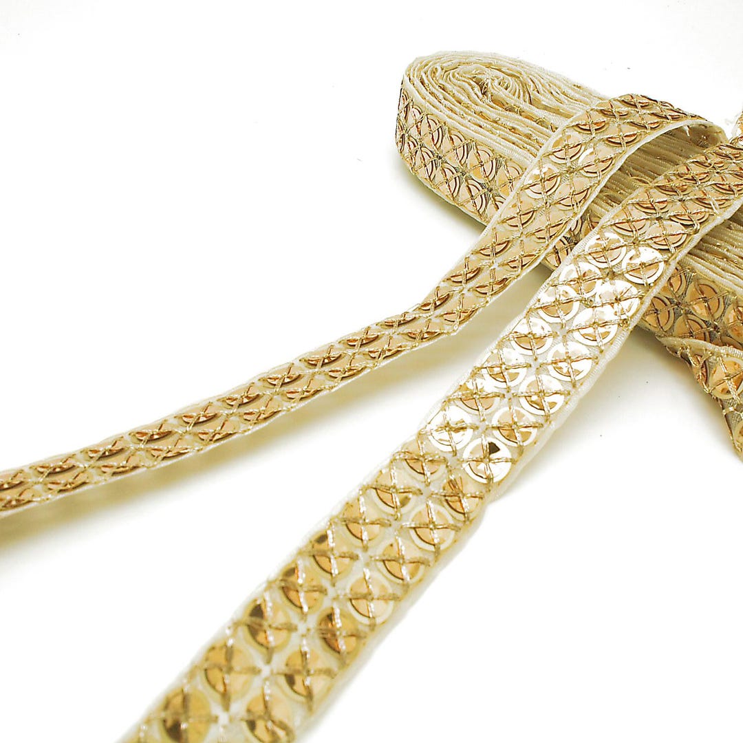 Gold Rib Trim GOLD Sequin TRIM, Ribbon Trim Gold Trim - Etsy