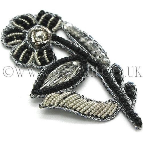 Gold Rhinestone Applique,Motif,edging,trim,sequins,beads 1 X 4cm Approx