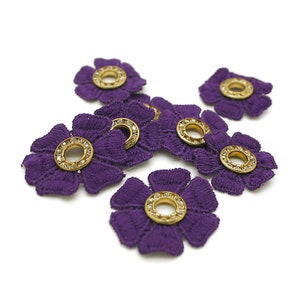 10 LILA BLUMEN Applikation, Motiv-Patch