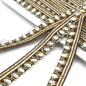 BROWN SILVER RHINESTONE trimmen mit Strasssteinen braun trimmen braun Perlen trimmen