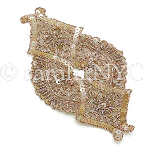 BRUINE BEIGE KRALEN appliqué kralenversiering, trimmen, kostuum, paillettenrand, stenen, kralen, mode, ambachten, naaien, versiering, decoratie