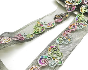 MULTICOLOR trim multicolor FLORAL trim net trim craft trim
