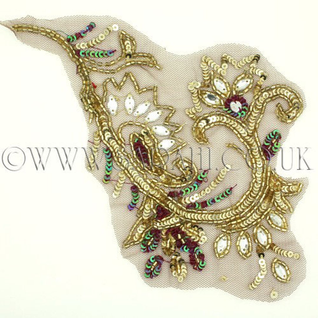 GOLD MAROON RHINESTONES Applique - Etsy