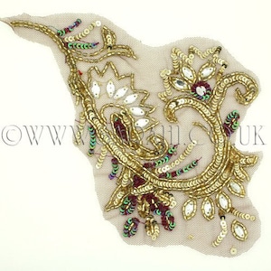 GOLD MAROON STRASS Applikation