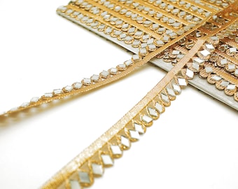 GOLD DÜNNE MIRROR Zierleiste mit Spiegelband