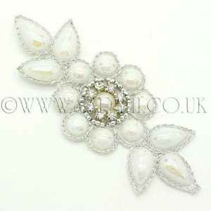 WEISSE STRASS Blumen APPLIKATION, Gemmen-Motiv