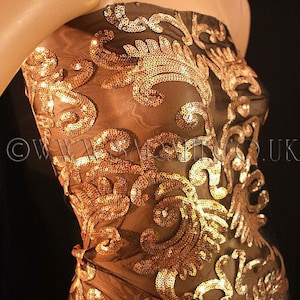 BLACK GOLD SEQUIN fabric