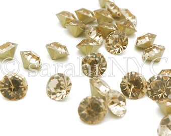 10 PIECES 8mm antique Gold CRYSTAL chaton